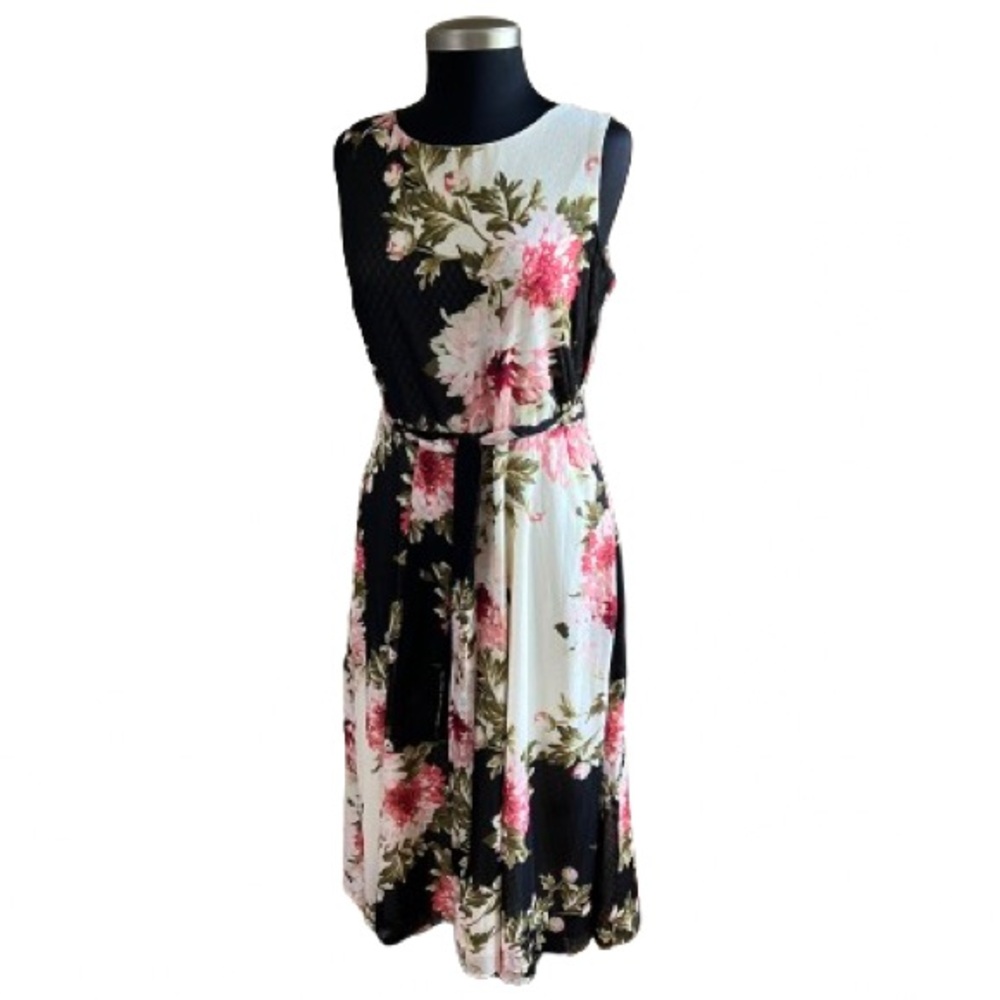 PERCEPTIONS New York Multicolor Floral Mid-Length Dress  Size 10